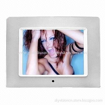 8-inch metal brushed digital photo frame with high resolution, auto copy/play HD video